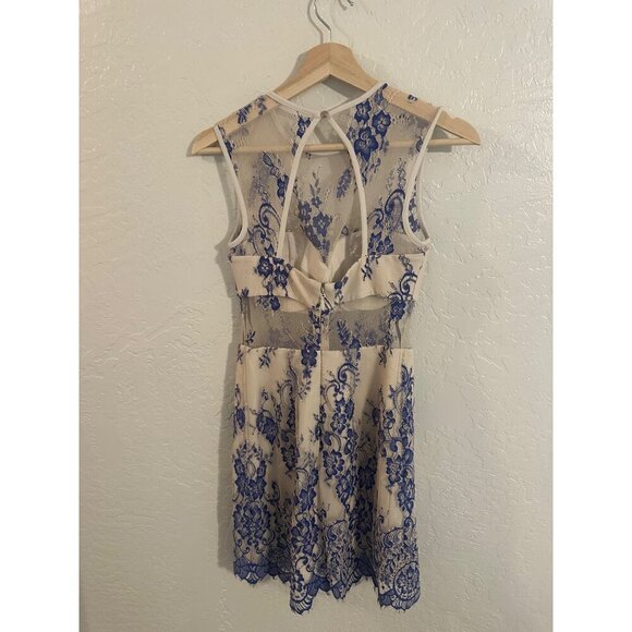 Bebe See Through Lace Mini Cocktail Dress - Picture 7 of 12
